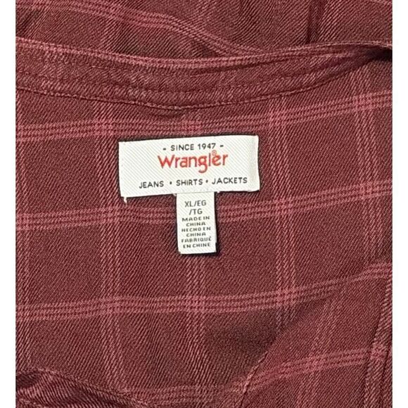 Wrangler Ladies Plaid Babydoll Top 3/4 Sleeves XL - Picture 5 of 6